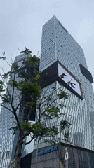 Twin tower building with glass exterior documented in Nanshan