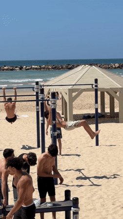 Casual Friday morning scenes captured along Tel Aviv beachfront