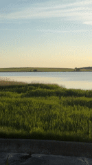Sunset filmed over water in Tvarditsa, Bulgaria