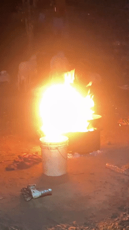 Nighttime outdoor fire observed in Ikorodu, Nigeria