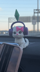 Driver with novelty bobblehead travels sunny Russian highway