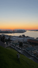 Sunset over Nizhny Novgorod Kremlin and the Volga River