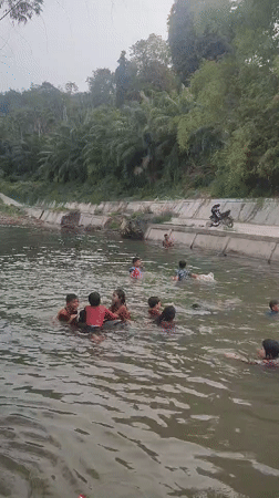 Village life documented in Saweuk, Indonesia over one hour