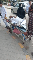 Hospital stretcher, pedestrian activity recorded in Peshawar morning