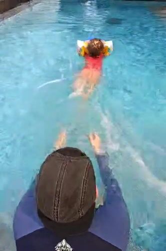 Early morning swimming lesson observed in Mumbai pool area