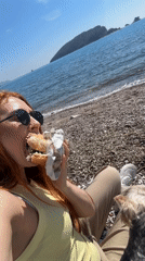Morning beach activity observed in Budva, Montenegro