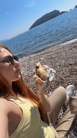 Morning beach activity observed in Budva, Montenegro