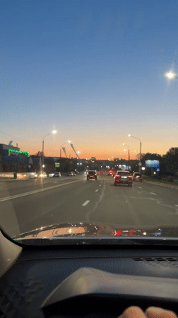 Evening street scenes documented in Minsk during dusk hours