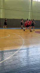 Basketball practice session underway in Chaikovsky gymnasium