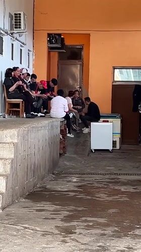 Group gathers for outdoor socializing in Nesebar, Bulgaria