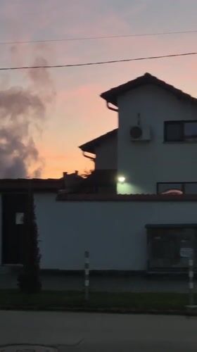 Sunset captured on Pavlikeni street with colorful sky