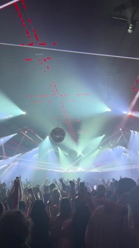 Festival scenes captured during nighttime hours in Indio