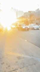 Skateboarding footage captures Buenos Aires sunset street scene