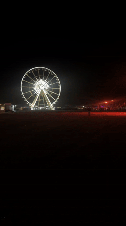 Coachella festival grounds documented during quiet nighttime hours