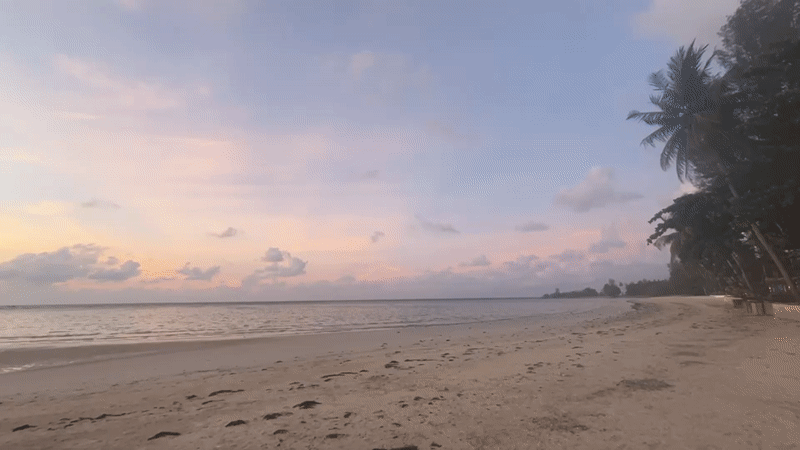 Peaceful sunrise captured at Baan Harn beach Thailand