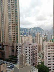 Dense Hong Kong residential district, inside and out