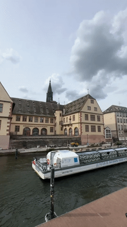 Strasbourg riverside and historic landmarks documented by witnesses