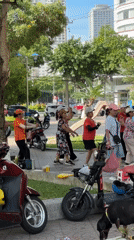 Outdoor group exercise routine in Nha Trang, Vietnam