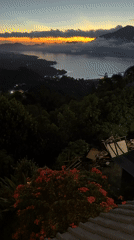 Misty lake landscape captured at dawn in Kintamani, Indonesia
