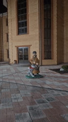 Nighttime scenes documented across Sergeevka, Russia showing statues and vehicles