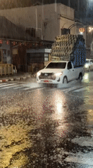 Phuket old town rides out a heavy evening rainstorm