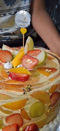 Elaborate fruit cake photographed in Tinaquillo, Venezuela
