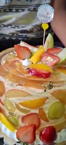 Elaborate fruit cake photographed in Tinaquillo, Venezuela