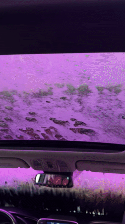 Car wash cycle documented from inside vehicle in Columbus
