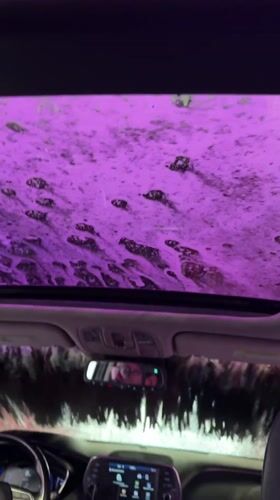 Car wash cycle documented from inside vehicle in Columbus