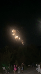 Fireworks display lights up a summer night in Krichim, Bulgaria