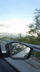 Passenger films scenic mountain drive through Gornja Brova, Montenegro