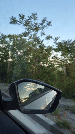Passenger films scenic mountain drive through Gornja Brova, Montenegro