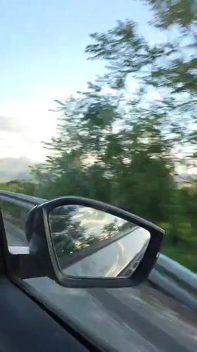 Passenger films scenic mountain drive through Gornja Brova, Montenegro