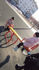 Spring afternoon family activities captured at Noviy Russia playground