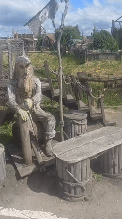 Visitor documents themed park attractions and animals in Belarus