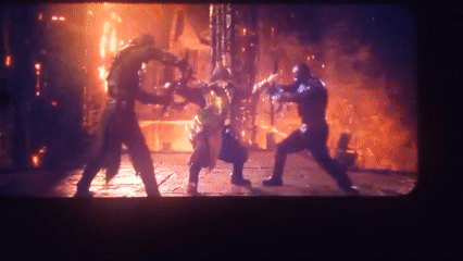 Fantasy epic battle scenes filmed off a smartphone screen