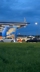 Yekaterinburg at dusk: gas stations, a circus tent, evening streets