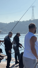 Fishing and architecture along Beşiktaş waterfront