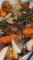 Home-cooked roast dinner documented in Krasnoyarsk, Russia