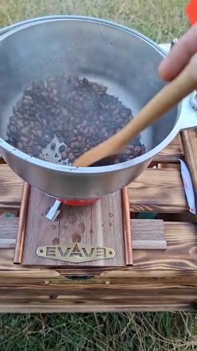 Bean to cup: full coffee ritual outdoors by a Moldovan lake