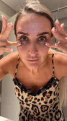 Late-night skincare routine with Dubai Marina views