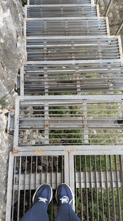 Tourist documents Albanian mountain viewpoints and clifftop infrastructure