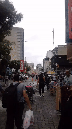 Evening street market activity documented in Caracas district