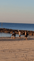 Early morning beach life in Torrevieja, Spain