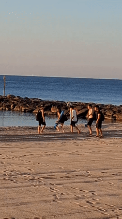 Early morning beach life in Torrevieja, Spain
