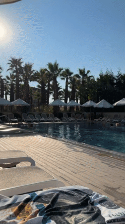 Sunny poolside afternoon at a Ravda resort