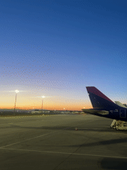 Wizz Air flight operations captured at Sofia Airport dawn