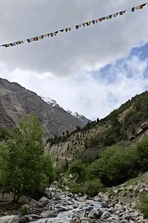 Mountain river and bridge scenes documented in Keylang, India