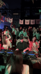 Outdoor DJ party draws crowd in Moscow nighttime gathering