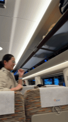 Modern train interior documented by passenger in Chengdu